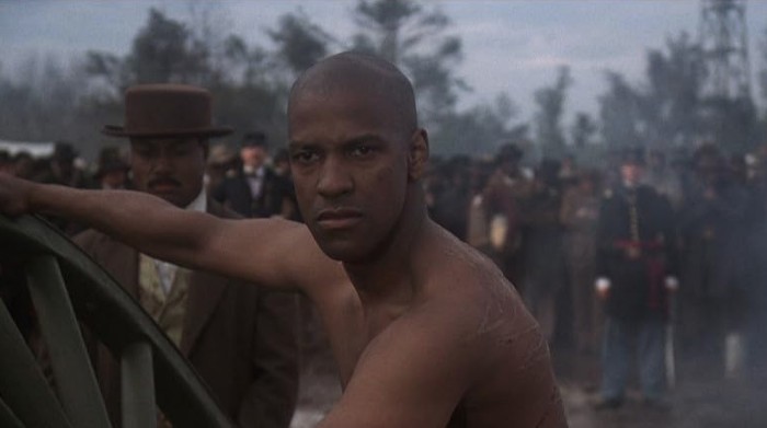 Penampilan Denzel Washington dalam film Glory (1989).
