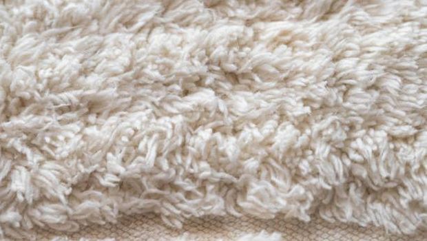 Close-up macro white doormat.