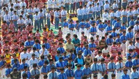 Salat yang diikuti sekitar 1.700 siswa SD, MI, SMP, dan SMA serta para guru tersebut untuk meminta kepada Allah SWT agar menurunkan hujan.  