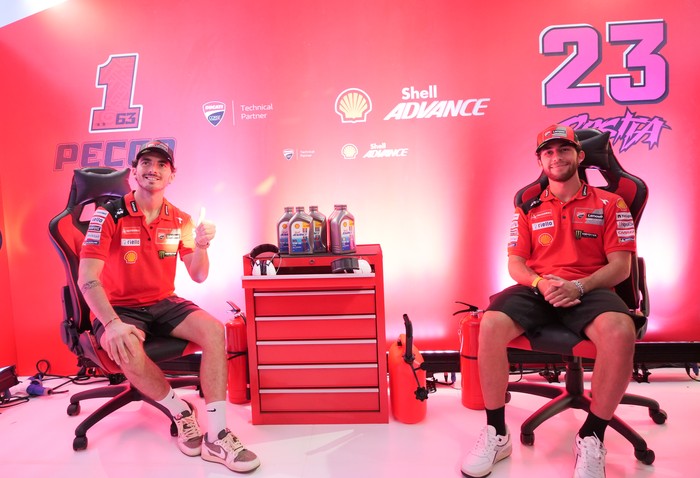 Francesco Bagnaia dan Enea Bastianini akan berlaga di MotoGP Mandalika. Bersama Ducati Corse, Shell Advance akan kembali mendukung mereka.