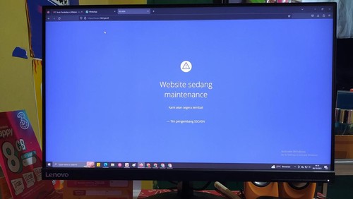 Website salah seorang pelamar PPPK di Jembrana yang menunjukan sedang dilakukan perbaikan atau maintenance, Senin (9/10/2023).