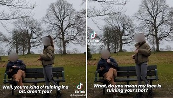 Influencer kesal karena ada orang lain di taman. Sewa aja tamannya kalau mau bebas shooting. Foto: brunoliv via Bored Panda