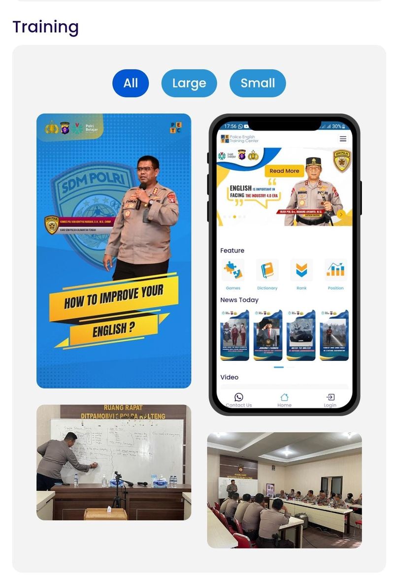 Aplikasi digital untuk belajar Bahasa Inggris inovasi (Kasubbagmutjab Bagbinkar Ro SDM Polda Kalteng), Kompol Sony Rizky Anugrah.