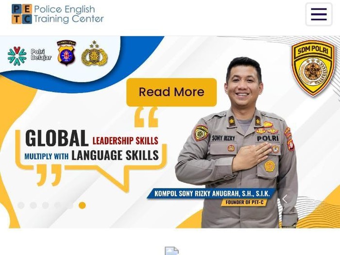 Aplikasi digital untuk belajar Bahasa Inggris inovasi (Kasubbagmutjab Bagbinkar Ro SDM Polda Kalteng), Kompol Sony Rizky Anugrah.