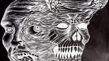 Gambar tahun 1950-an oleh Erik Baumann, seorang pasien skizofrenia, di mana dia mengilustrasikan pikirannya sendiri Foto: Twitter/CreepyKnowledge