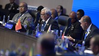 Perdana Menteri Timor Leste Xanana Gusmao menyampaikan pandangannya pada KTT AIS Forum 2023.  