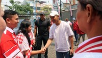 Kaesang Pangarep tiba di markas Solidaritas Merah Putih (Solmet), Jakarta, Rabu (11/10/2023).  