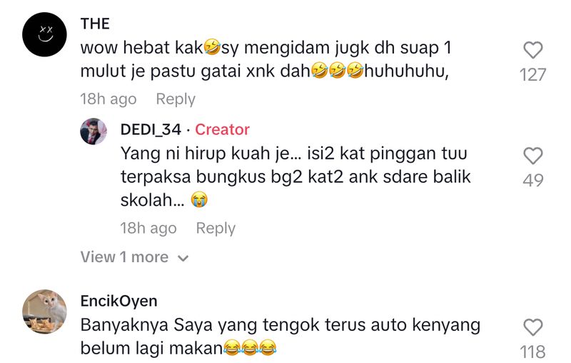 Istri ngidam makanan, sang suami perbolehkan pesan semua