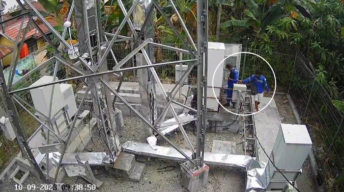 Pencuri chip tower di Jambi yang sebabkan gangguan sinyal.