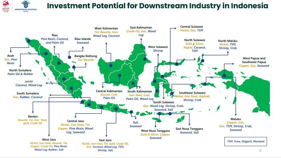 Peta hilirisasi Indonesia