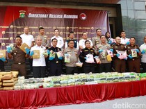 Penampakan 279 Kg Sabu dan 200 Kg Ganja yang Dimusnahkan Polda Metro