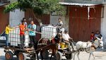 Potret Warga Gaza Antre Air di Tengah Blokade Israel