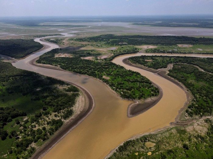 A general view of the Piranha lake, which has been affected by the drought of the Solimoes River, in Manacapuru, state of Amazonas, Brazil, September 27, 2023. REUTERS/Bruno Kelly
