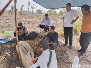 Dua Prasasti Sambangan di Kebun Jagung Lamongan Mulai Diekskavasi