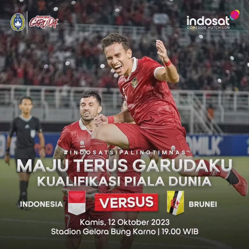 Jadwal Timnas Indonesia vs Brunei Darussalam Kualifikasi Piala Dunia 2026 Malam Ini