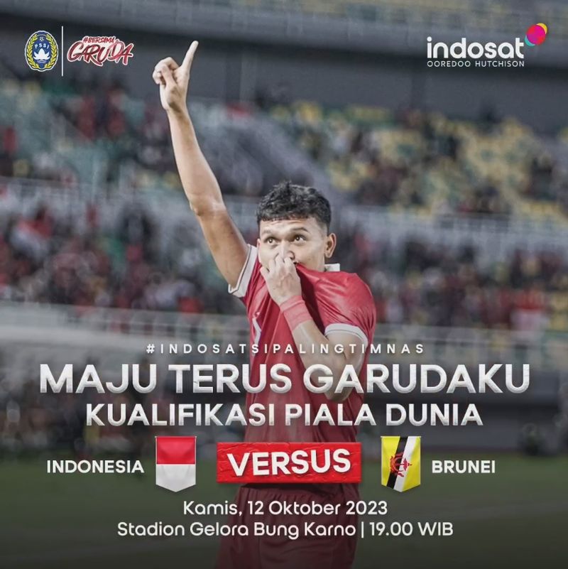 Jadwal Timnas Indonesia vs Brunei Darussalam Kualifikasi Piala Dunia 2026 Malam Ini