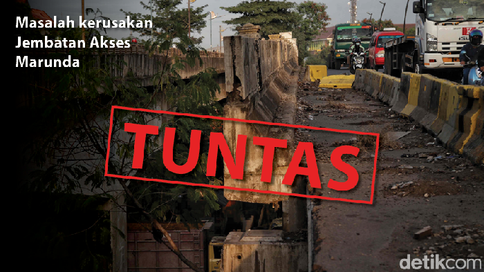 Masalah kerusakan Jembatan Akses Marunda: Tuntas. (Repro: Fauzan Kamil/Tim Infografis detikcom)