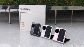 Di China, ponsel ini dibanderol dengan harga mulai dari 6.799 Yuan atau sekitar Rp 14,2 juta. Kira-kira berapa ya harga Oppo Find N3 Flip di Tanah Air? Foto: Virgina Maulita Putri/detikINET