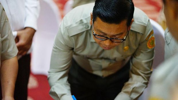 Pejabat Kementerian Pertanian disumpah ulang agar tak melakukan KKN. (Dok: Kementan)