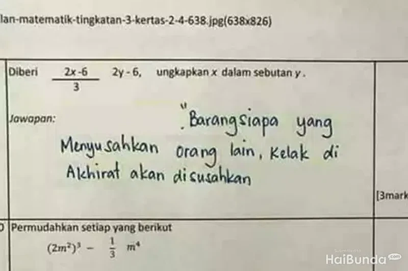 Drama soal ujian anak sekolah ini bikin nyengir sendiri saat ngebacanya. Anak-anak memang masih polos, sih.