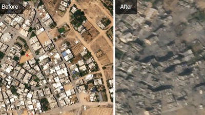 Potret Gaza Sebelum dan Setelah Diserang Israel Lewat Satelit