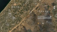 Foto Kerusakan Israel Dilihat dari Satelit
