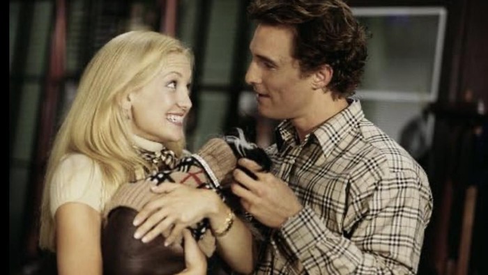 Cuplikan adegan Kate Hudson dan Matthew McConaughey di How to Lose a Guy in 10 Days (2003).