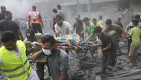 Hingga kini korban tewas di wilayah Gaza telah melebihi 1.000 orang menurut data Kementerian Kesehatan Palestina. Meski belum ada angka pasti, namun angka tersebut diperkirakan akan bertambah. AP/Hatem Ali  