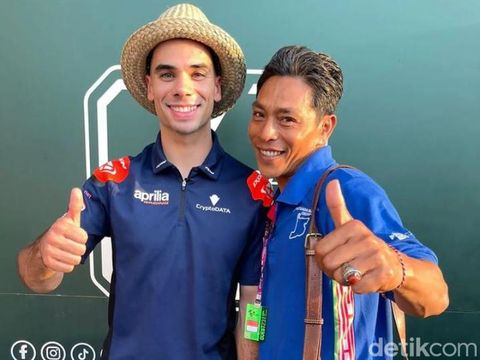 Pertemuan Risman dengan Miguel Oliveira menjelang MotoGP Mandalika 2023.