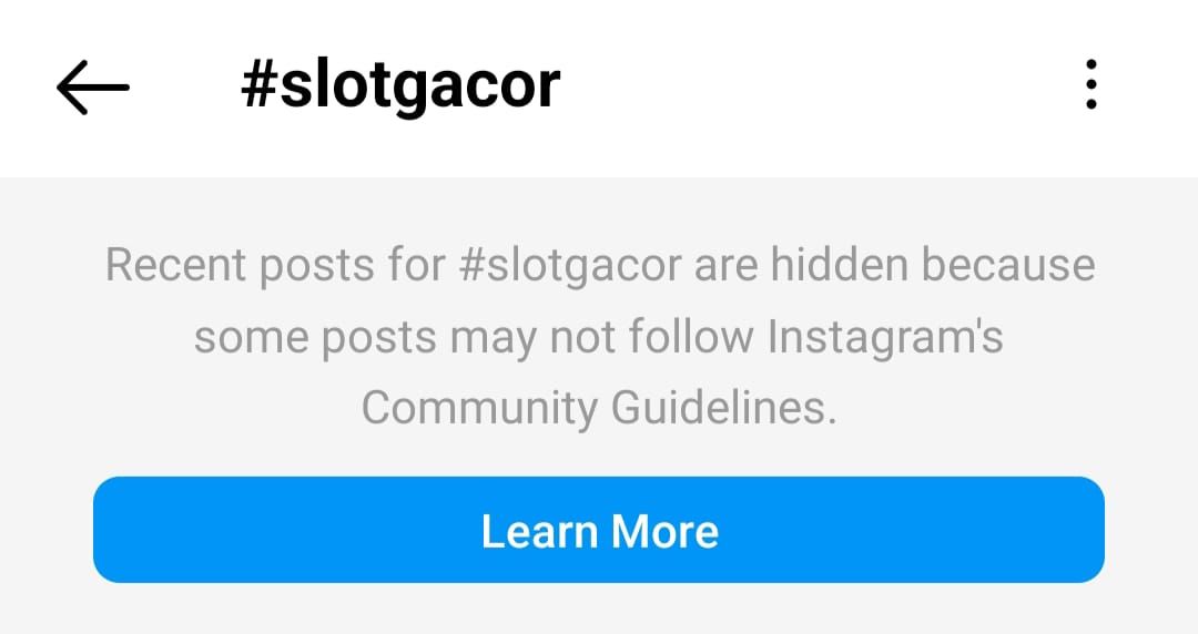 screenshot konten judi online di Instagram