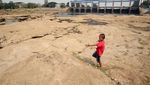 Sungai Cisadane Makin Mengering Gegara Kemarau