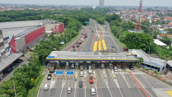 Gerbang Tol Sidoarjo 1 yang akan dialihkan selama berlangsungnya acara di Sidoarjo.