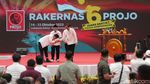 Momen Jokowi Buka Rakernas VI Projo di Indonesia Arena