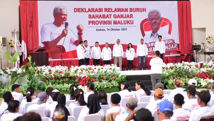 Relawan Buruh Sahabat Ganjar Maluku deklarasi dukung Ganjar Pranowo di Pilpres.
