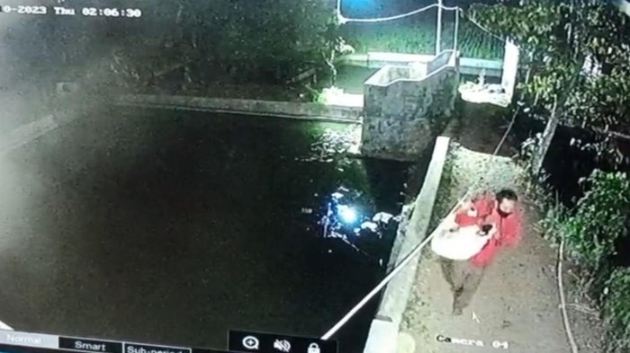 Tangkapan Layar pelaku pencurian ternak domba di Ciamis.