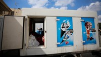 Diketahui, truk es krim tersebut berasal dari pabrik lokal yang ada di Gaza.