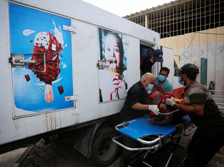 Miris, Truk Es Krim jadi Kamar Mayat Sementara di Gaza