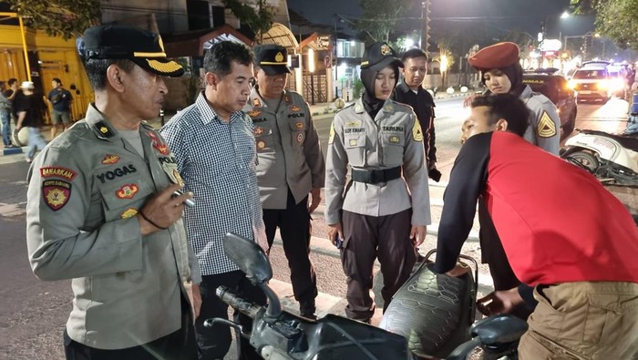 Patroli Gabungan Sita 19 Motor Knalpot Brong dan 7 Pemuda Mabuk di Jombang