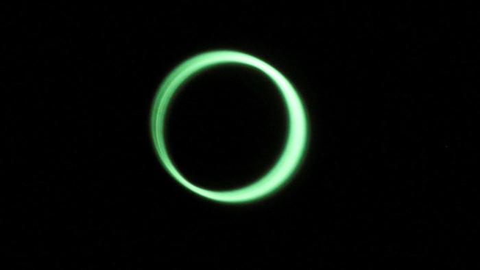 A combination picture shows a solar eclipse from Edzna archaeological site in Campeche state, Mexico October 14, 2023. REUTERS/Henry Romero