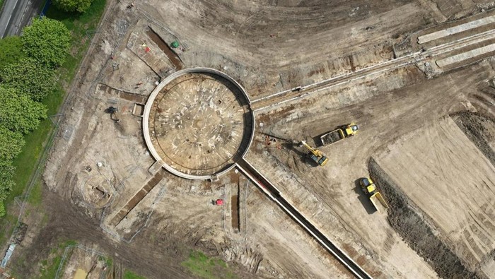 Bird view prototipe pelontar pesawat pengebom