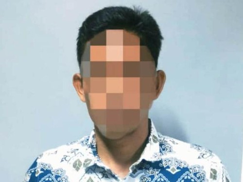 Kades SD (43) terjaring OTT pungli pengurusan sertifikat tanah oleh Polres KSB. (Ist)