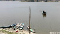 Potret debit air Waduk Pacal, Bojonegoro Surut. Foto: Ainur Rofiq