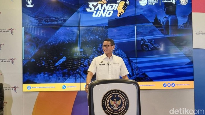 Menparekraf Sandiaga Uno dalam The Weekly Press Briefing, Senin (16/10/2023).
