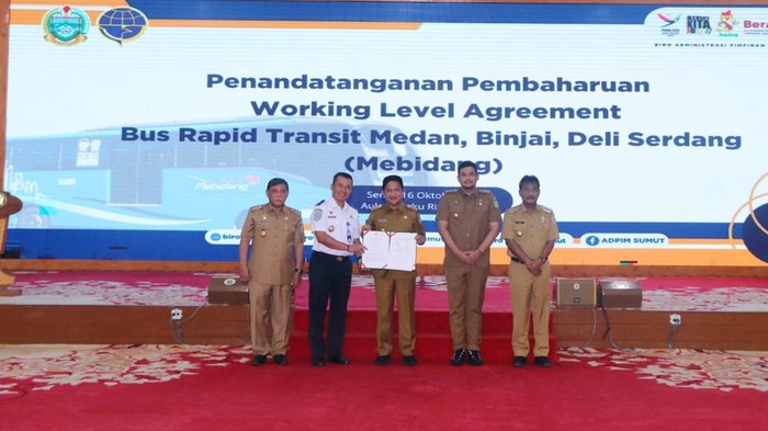 Penandatanganan Pembaharuan Working Level Agreement (WLA) Bus Rapid Transit Medan, Binjai, Deliserdang (Mebidang)