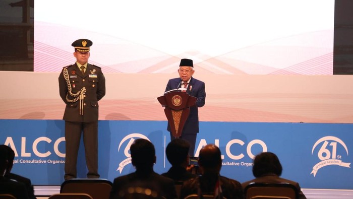 Wakil Presiden RI Maruf Amin buka forum AALCO di Nusa Dua, Senin (16/10/2023). (Humas Kanwilkumham Bali).