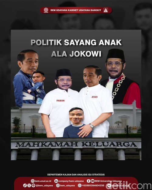 Akun Instagram BEM Unud diretas setelah menyindir politik sayang anak ala Jokowi.