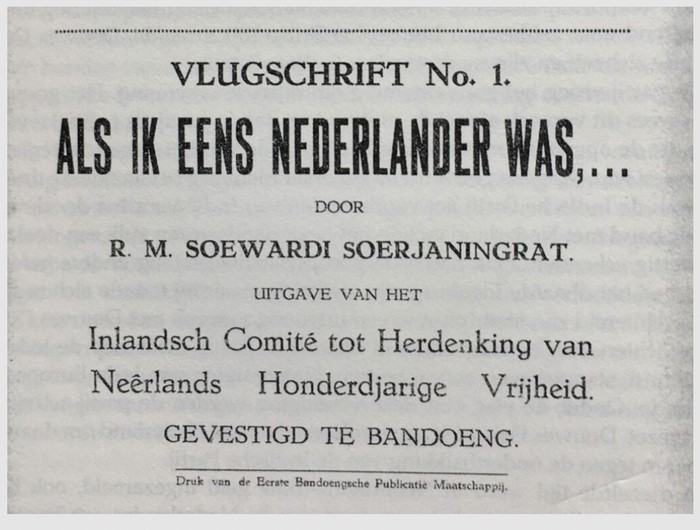 Als ik een nederlander was oleh Ki Hajar Dewantara