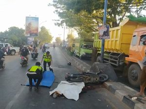 Pemotor di Maros Tewas Diserempet-Dilindas Truk di Jalan Raya