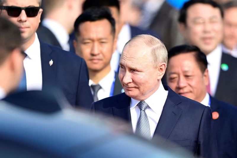 Russia's President Vladimir Putin arrives at Beijing Capital International Airport to attend the Third Belt and Road Forum in Beijing, China, October 17, 2023. Parker Song/Pool via REUTERS Acquire Licensing Rights