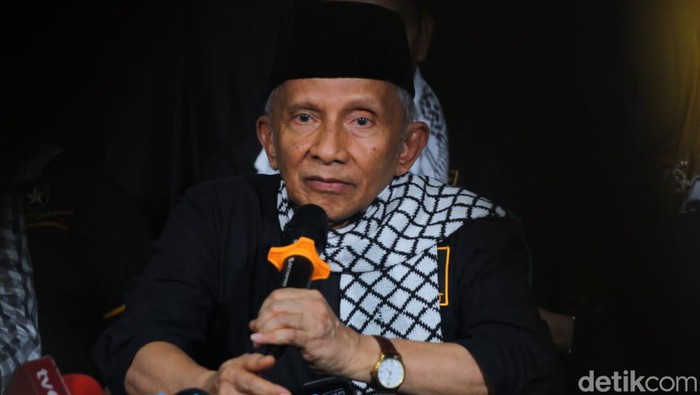 Deklarasi Partai Ummat dukung pasangan Anies Baswedan-Muhaimin Iskandar di kediaman Amien Rais, Condongcatur, Depok, Sleman, Rabu (18/10/2023)